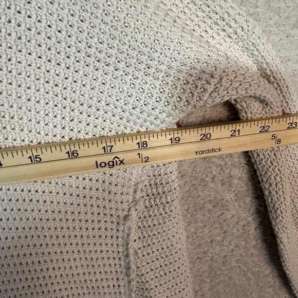 Free People Moonshine V Neck Sweater Top Size Medium Thermal Cream Oversized - Picture 7 of 10